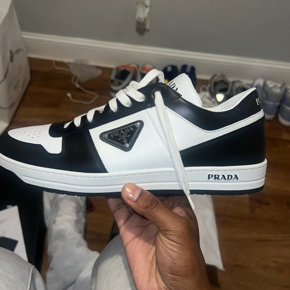 Prada Downtown Leather Sneakers - Picture 6 of 12
